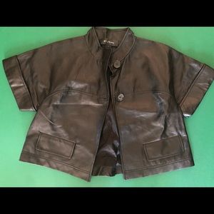 ST John Leather Cropped Jacket.